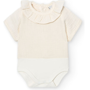 Body bebé manga corta cuello bambula