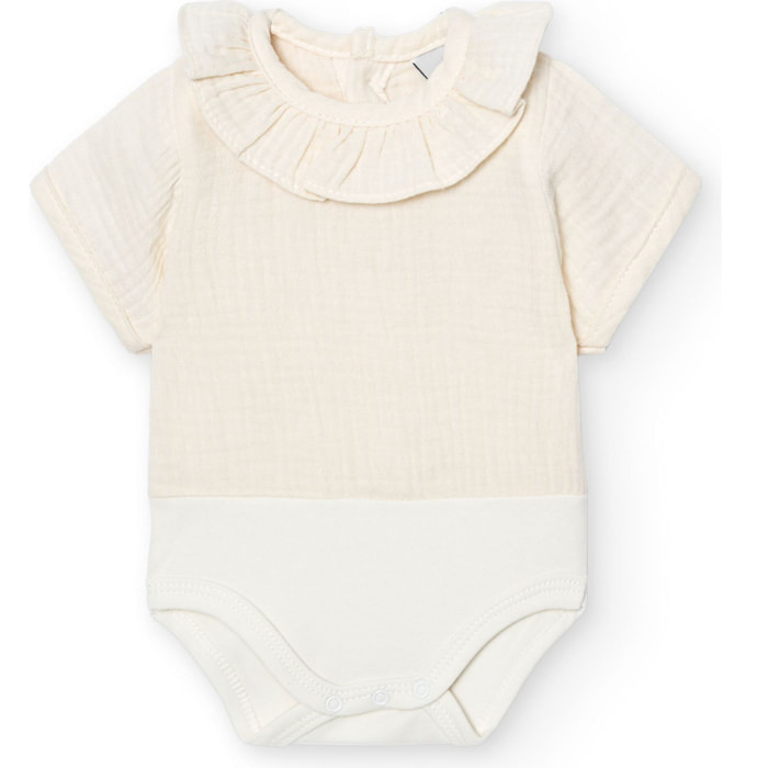 Body bebé manga corta cuello bambula