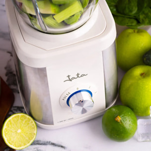 Batidora de vaso JATA BT797 de 1300 W. 4 cuchillas. 2 velocidades + pulse. Pica hielo