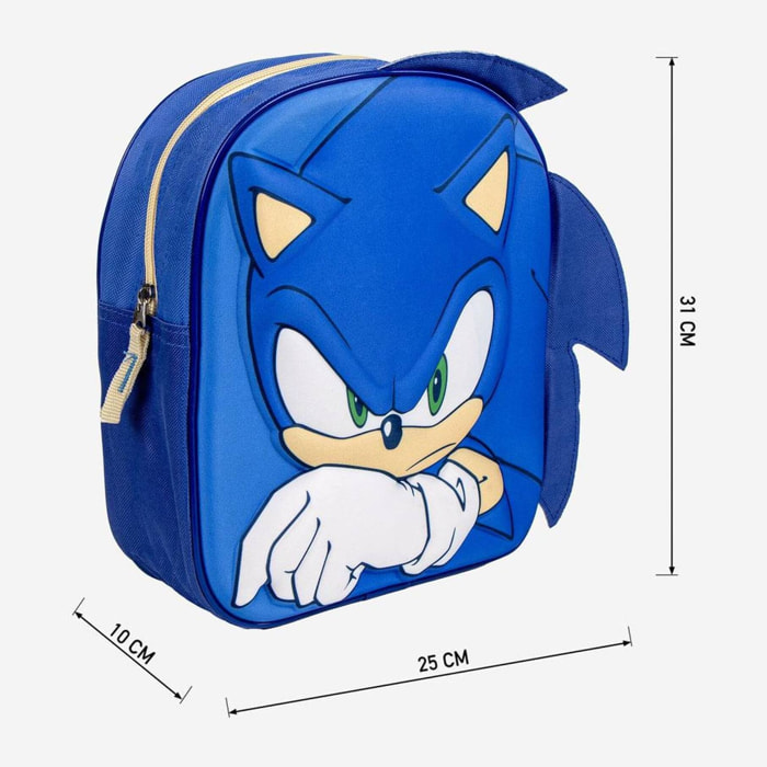 Mochila infantil 3d aplicaciones sonic