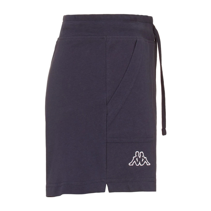 Pantaloni Corti Kappa Donna Logo Caber Blu