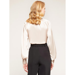 Motivi - Blusa satin con nodo - Bianco