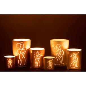 J-Line photophore Lady - verre - mix - large - 2 pcs