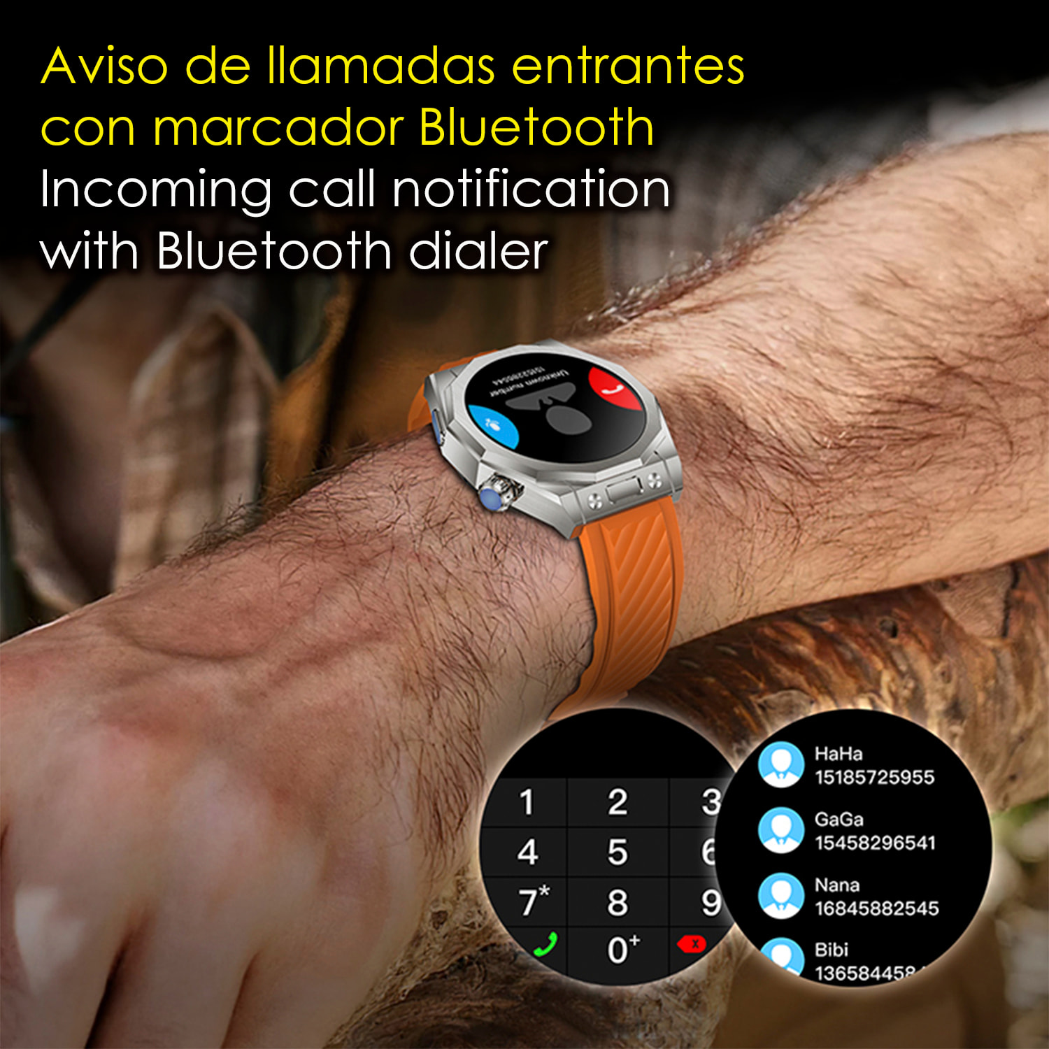 DAM Smartwatch Z83 Max triple pulsera. Pantalla AMOLED, split screen, llamadas BT. Temperatura, tensión, etc. Modos deportivos. 4,4x1,27x5,5 Cm. Color: Naranja