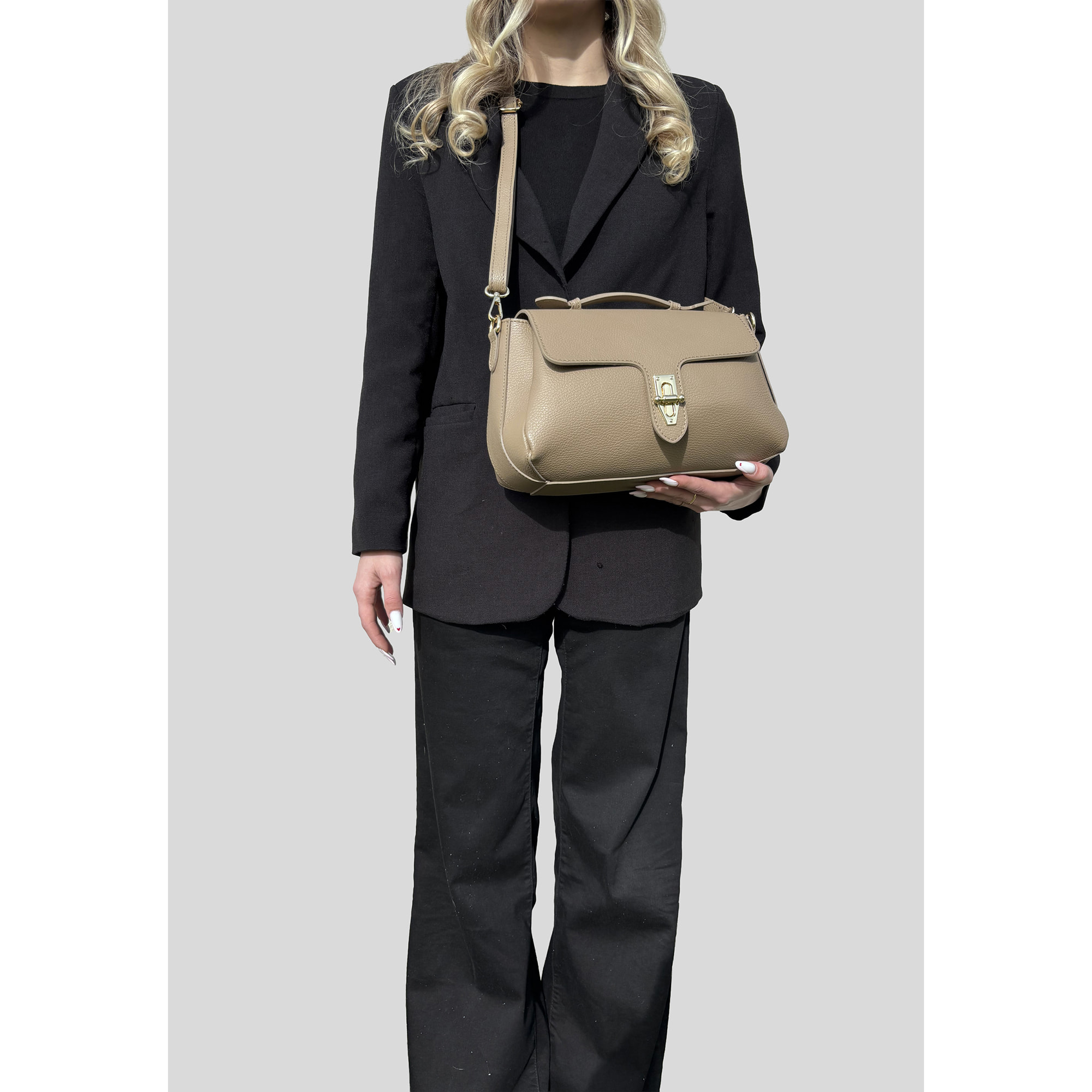Borsa a Mano Elegante in Vera Pelle Made in Italy