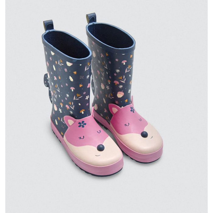 Stivali da pioggia per bambini con motivo a volpe