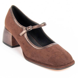 Zapato De Tacón - Marron - Altura: 5 Cm