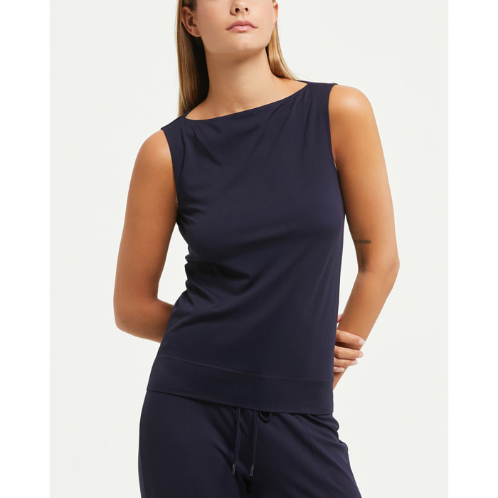 Smanicato scollo barchetta seamless