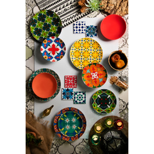 Servizio piatti 18 pezzi Excelsa – Ankara, Porcellana Multicolore