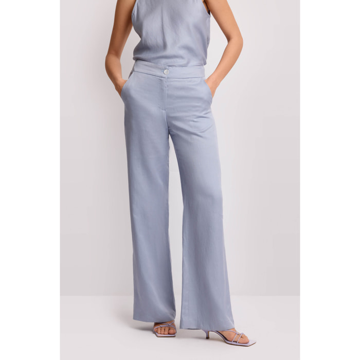 Kocca - Pantaloni wide-leg a vita alta Donna, Tinta unita