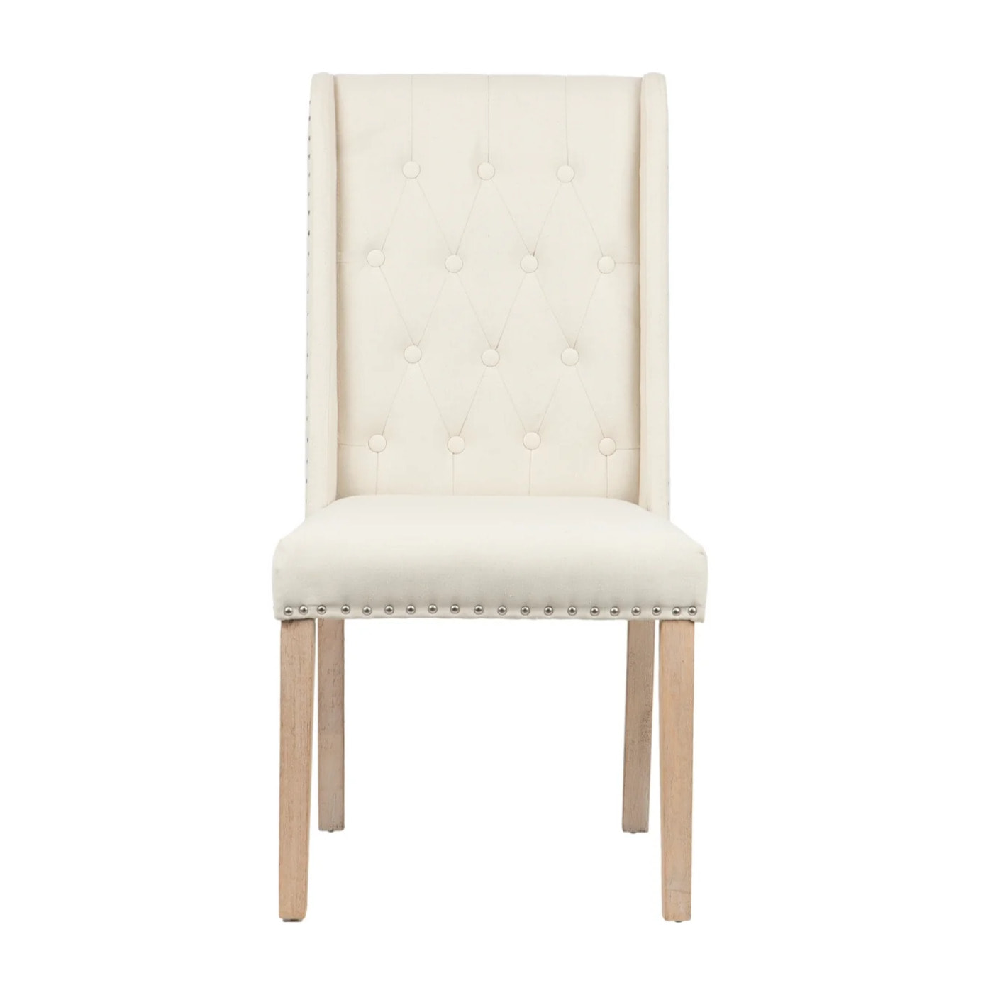 Silla Lino Capitone Beige 55x63x101 Cm