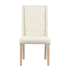 Silla Lino Capitone Beige 55x63x101 Cm