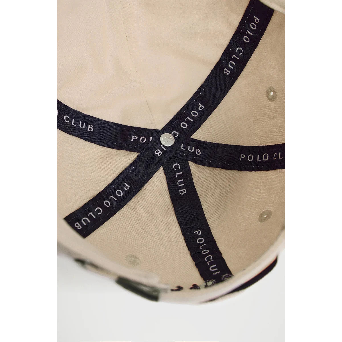 Gorra beige claro de seis paneles con logo Rigby Go