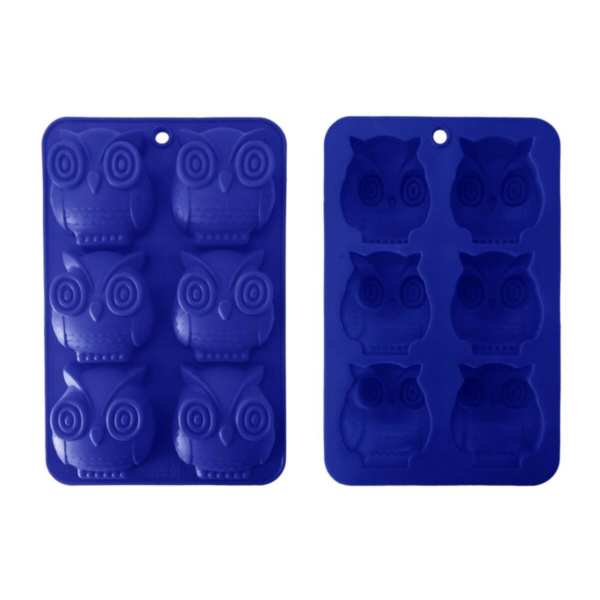 Lot de 6 mini moules en silicone forme Hibou, Happy Cake
