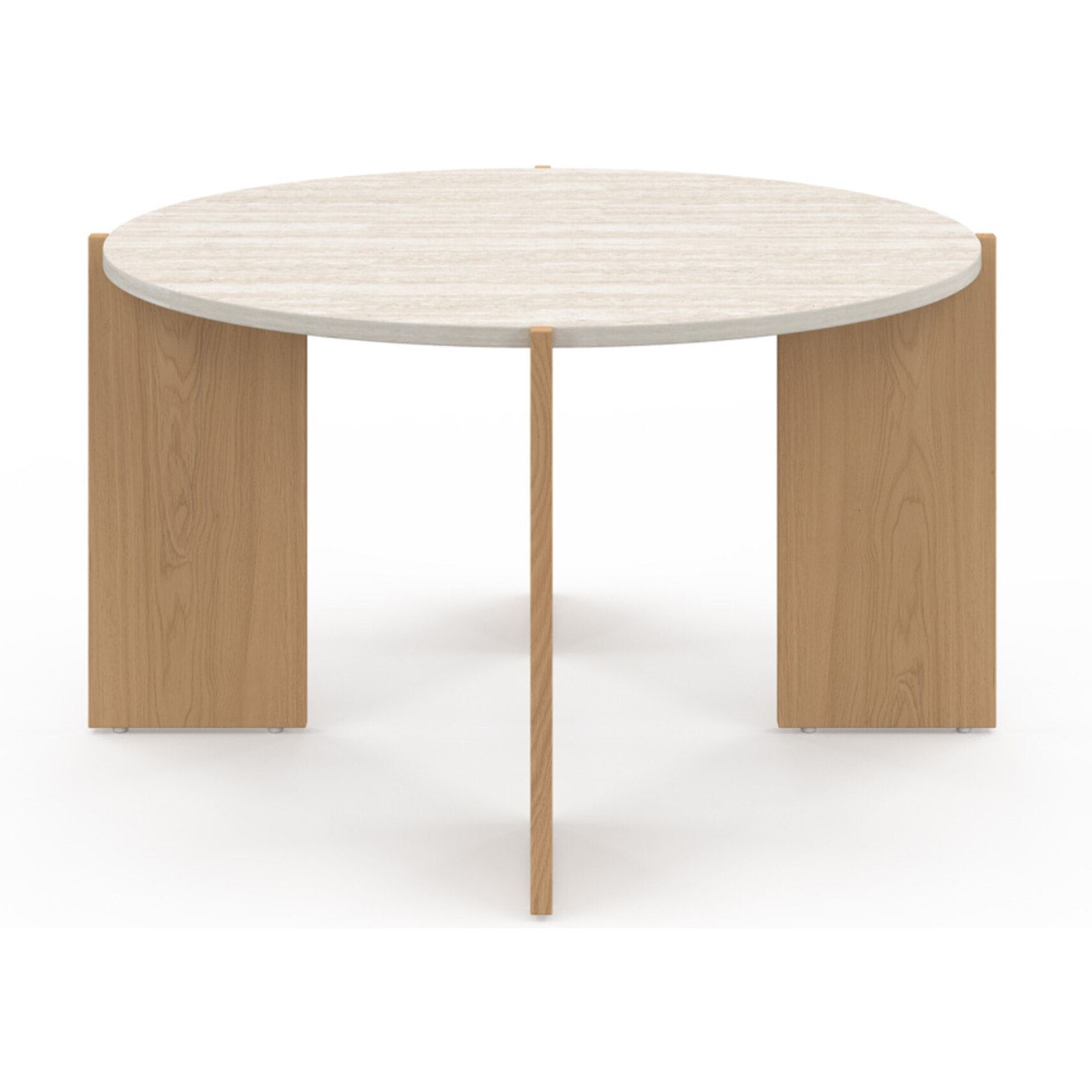 Table basse ronde Sidonie effet travertin Ø70cm