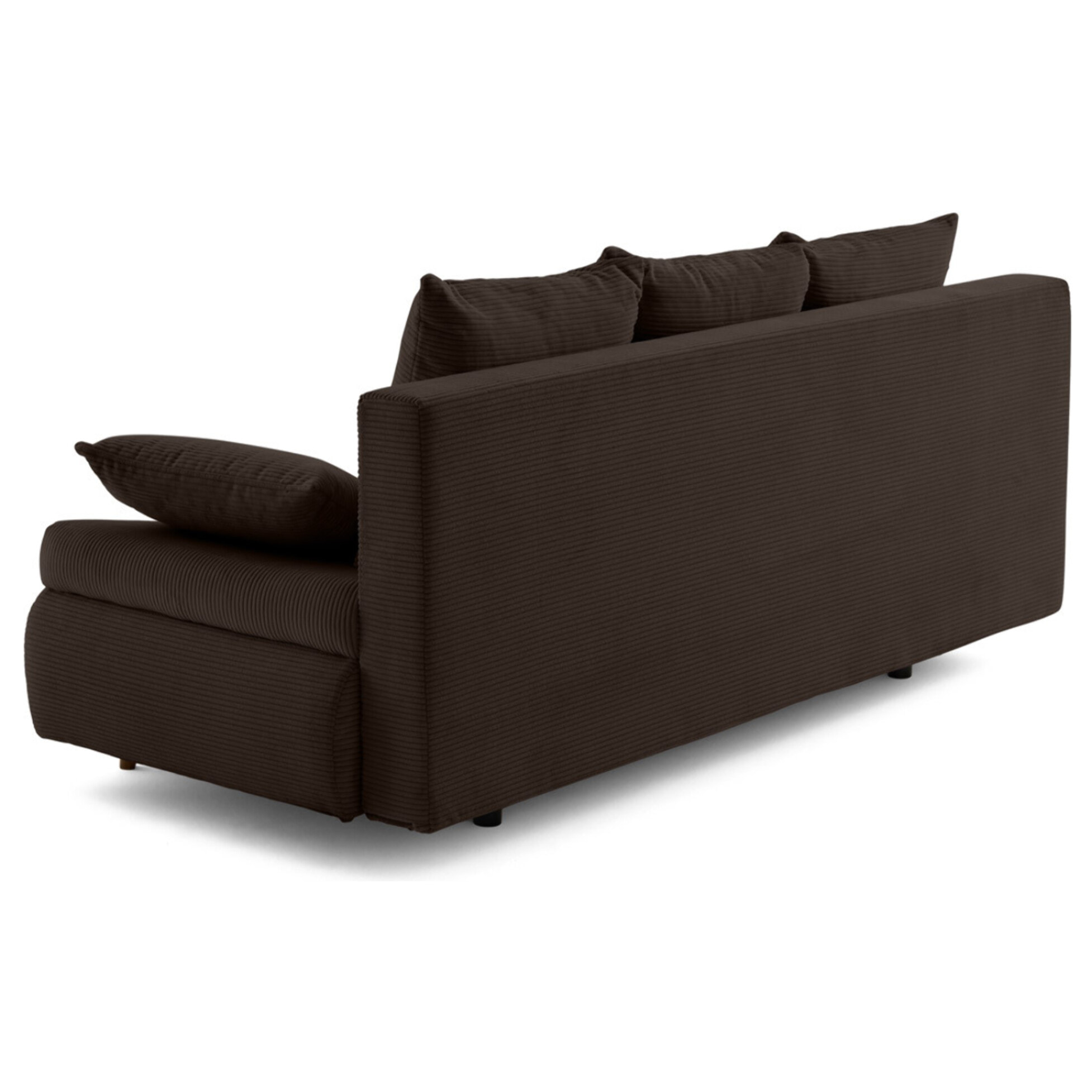 Larson - canapé droit 3 places convertible avec coffre en velours côtelé - Marron