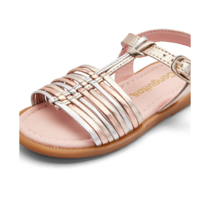 Sandalias de Niña Hebilla Ajustable Dorado