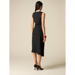 Oltre - Vestido midi cruzado - Negro