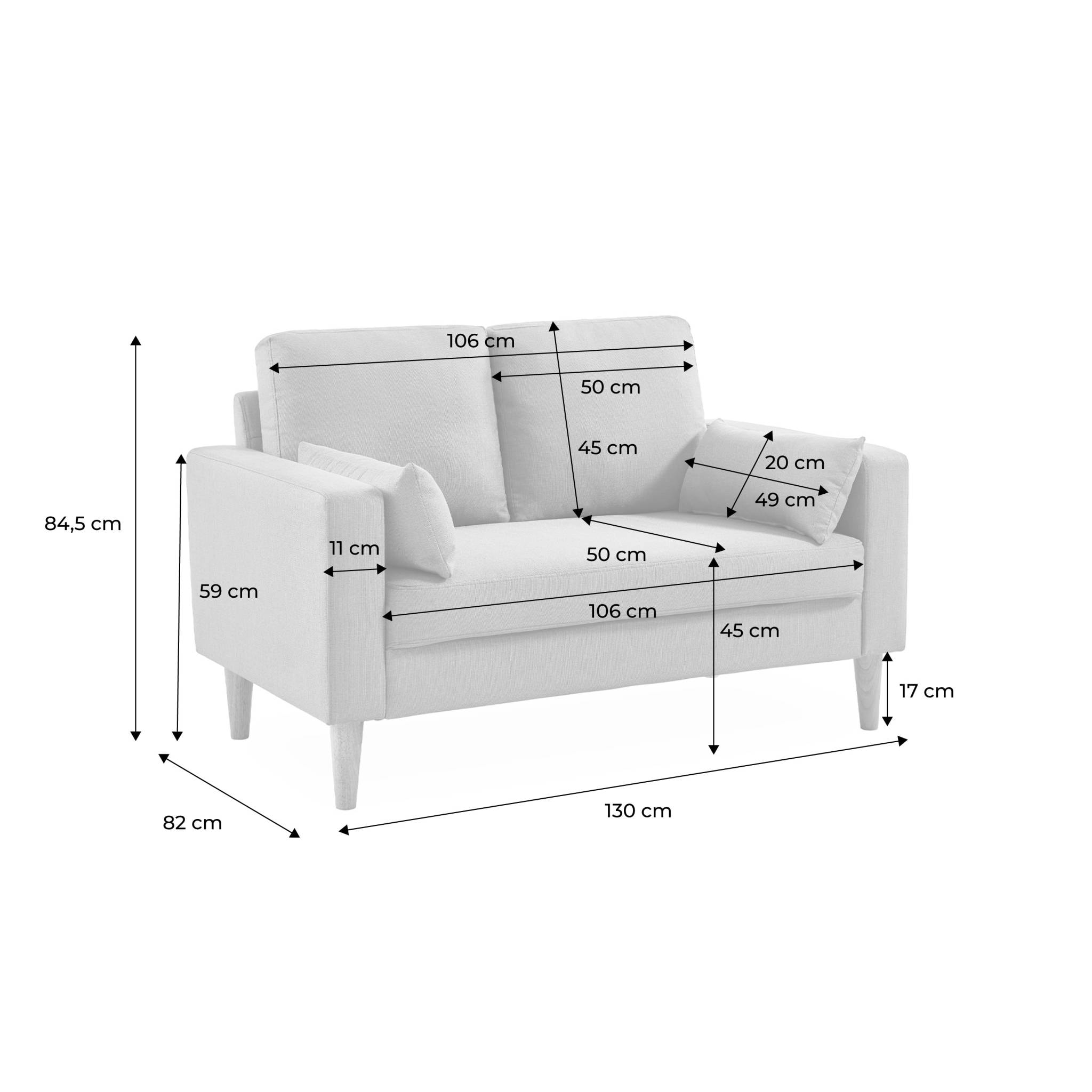 Canapé 2 places vintage bois d'eucaluptys, d'hévéa et velours BJORN