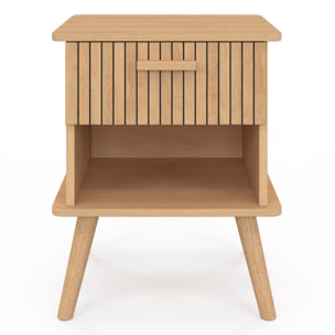 Tables de chevet Albane avec 1 tiroir et 1 niche - lot de 2