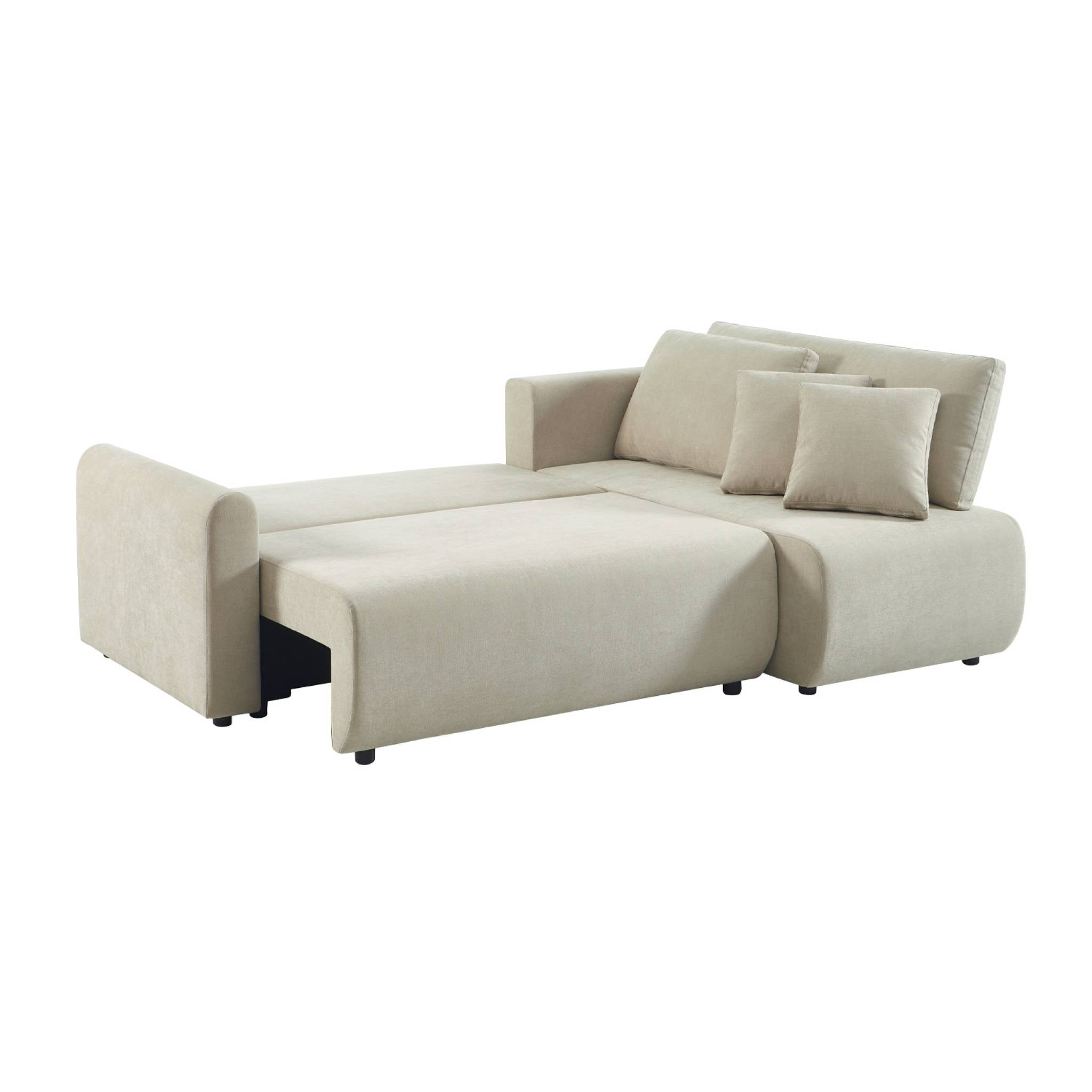 Canapé d'angle réversible, convertible, 3 places tissu avec coffre BERLIN