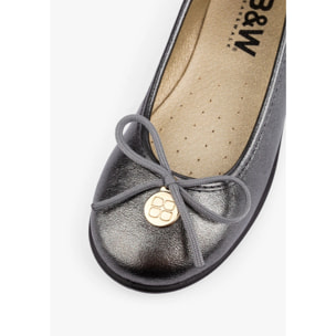 Ballerine da bambina in colore argento e finitura metallizzata