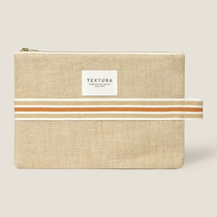 Neceser de algodón cinta decorativa Rachel color marron beige 100% Algodón
