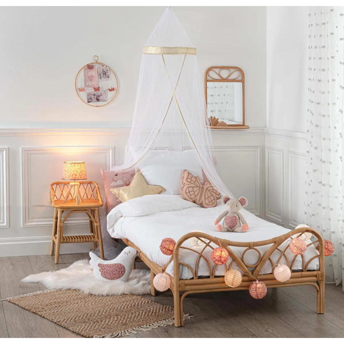 Lit pour enfant rotin 90x190cm