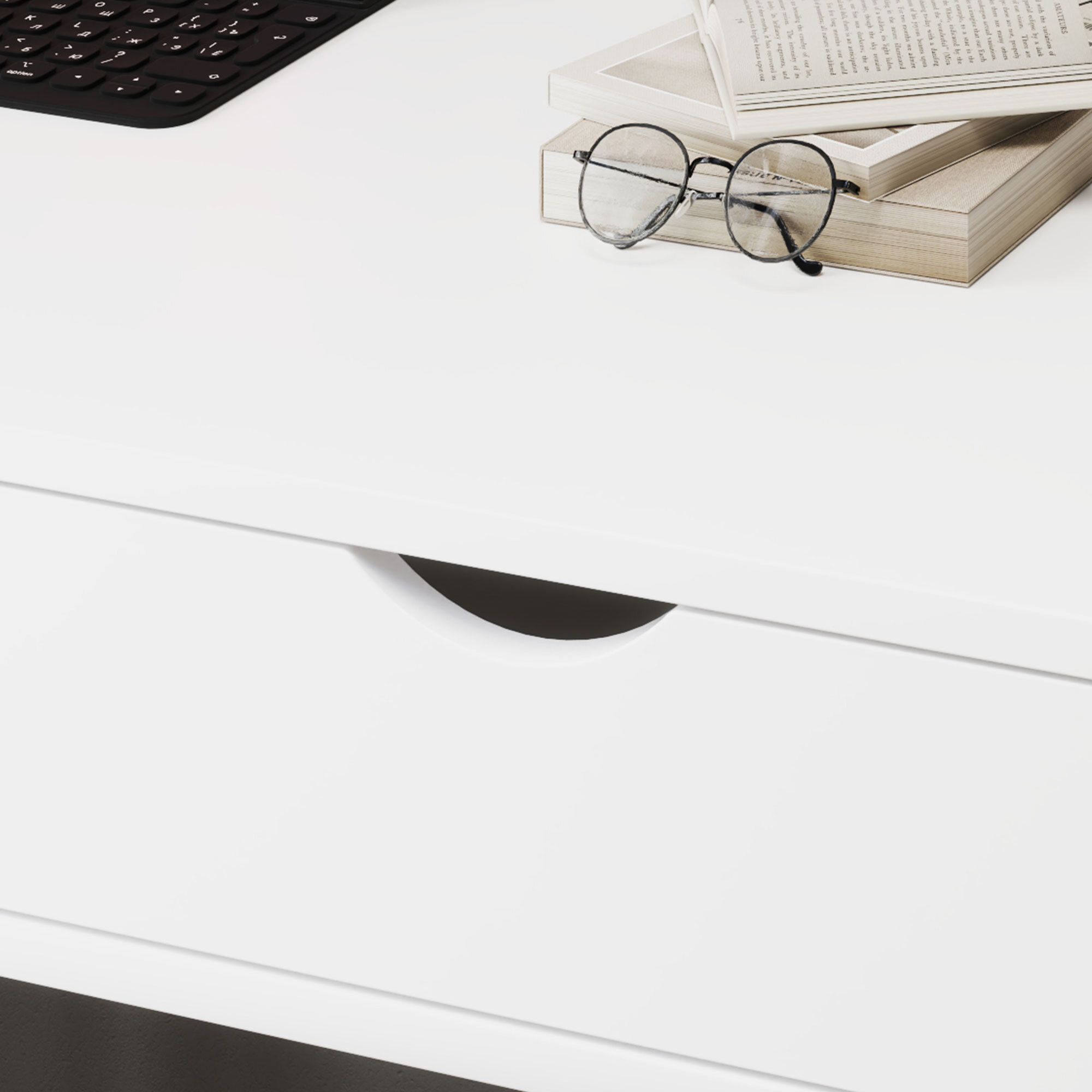 Bureau secrétaire bureau informatique style néo-rétro tiroir niche étagère métal blanc aspect bois blanc