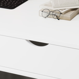 Bureau secrétaire bureau informatique style néo-rétro tiroir niche étagère métal blanc aspect bois blanc