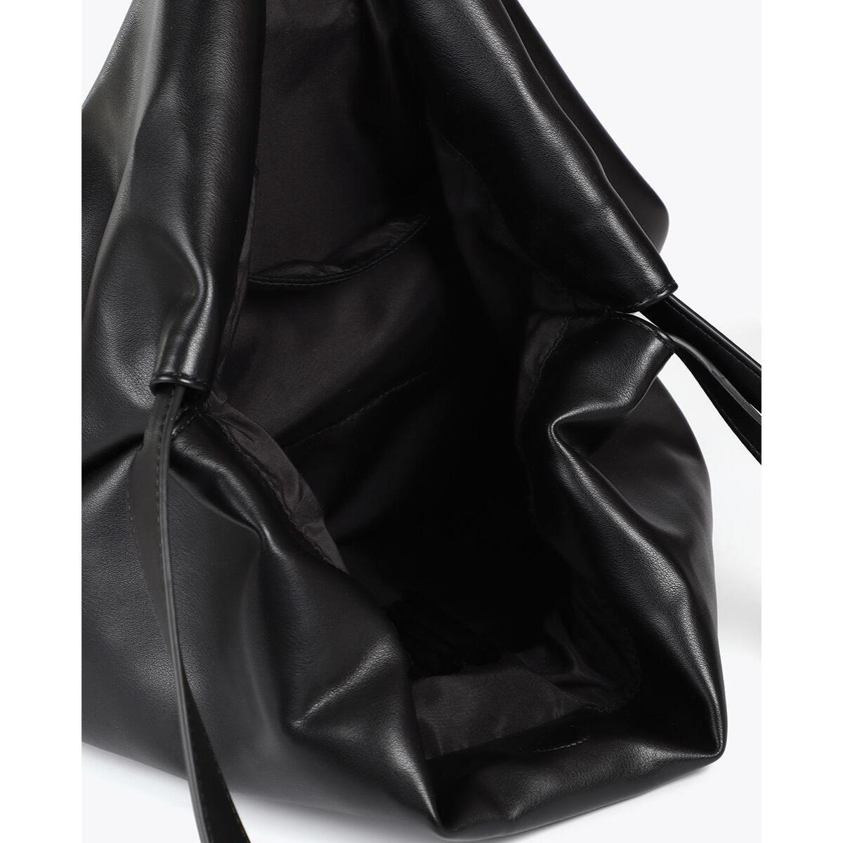 Borsa shopper effetto pelle con logo