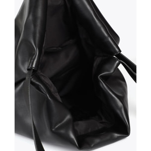 Borsa shopper effetto pelle con logo