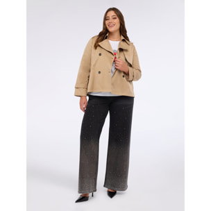 Fiorella Rubino - Gabardina corta cruzada - Beige