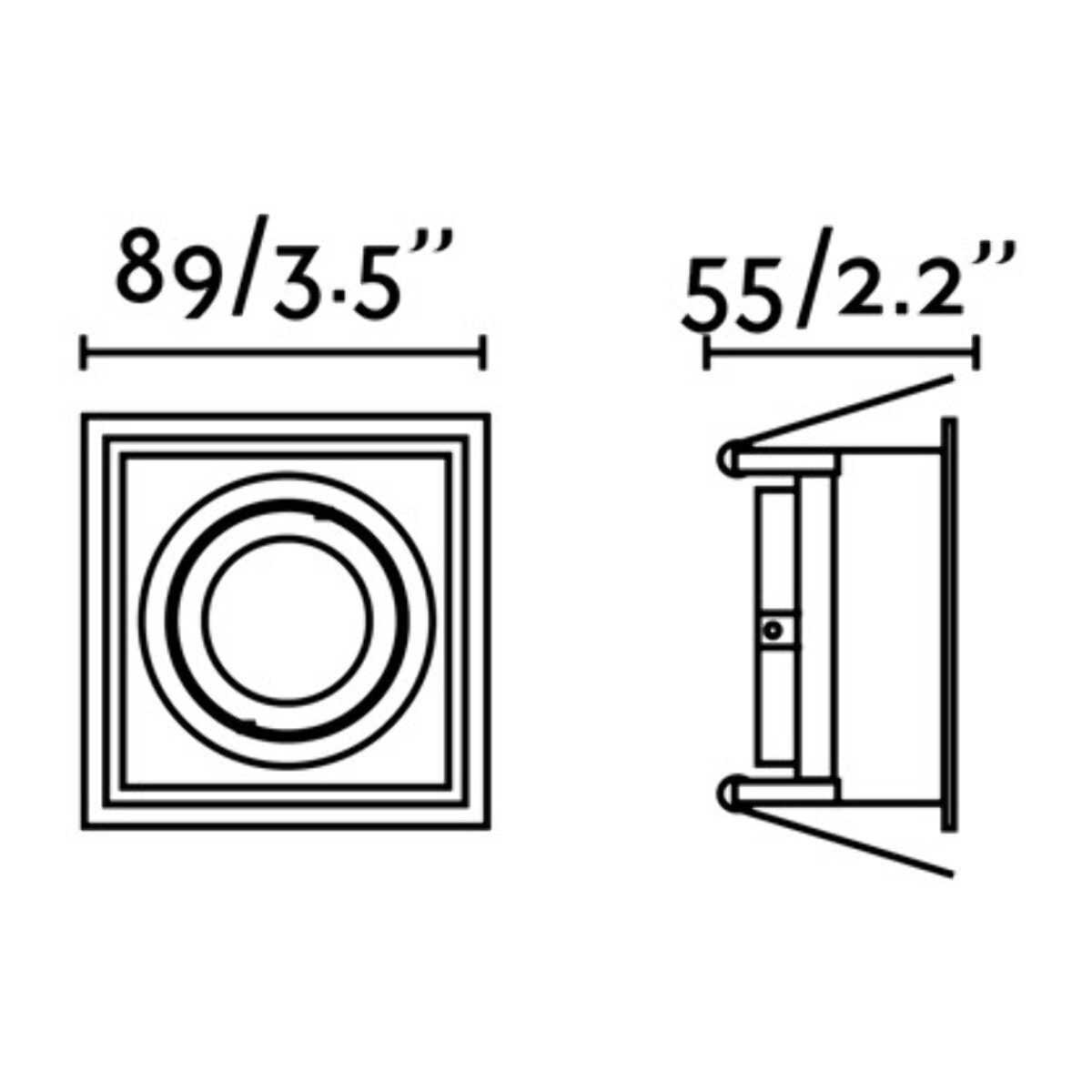 HYDE SQ Lámpara empotrable blanco cuadrado orientable