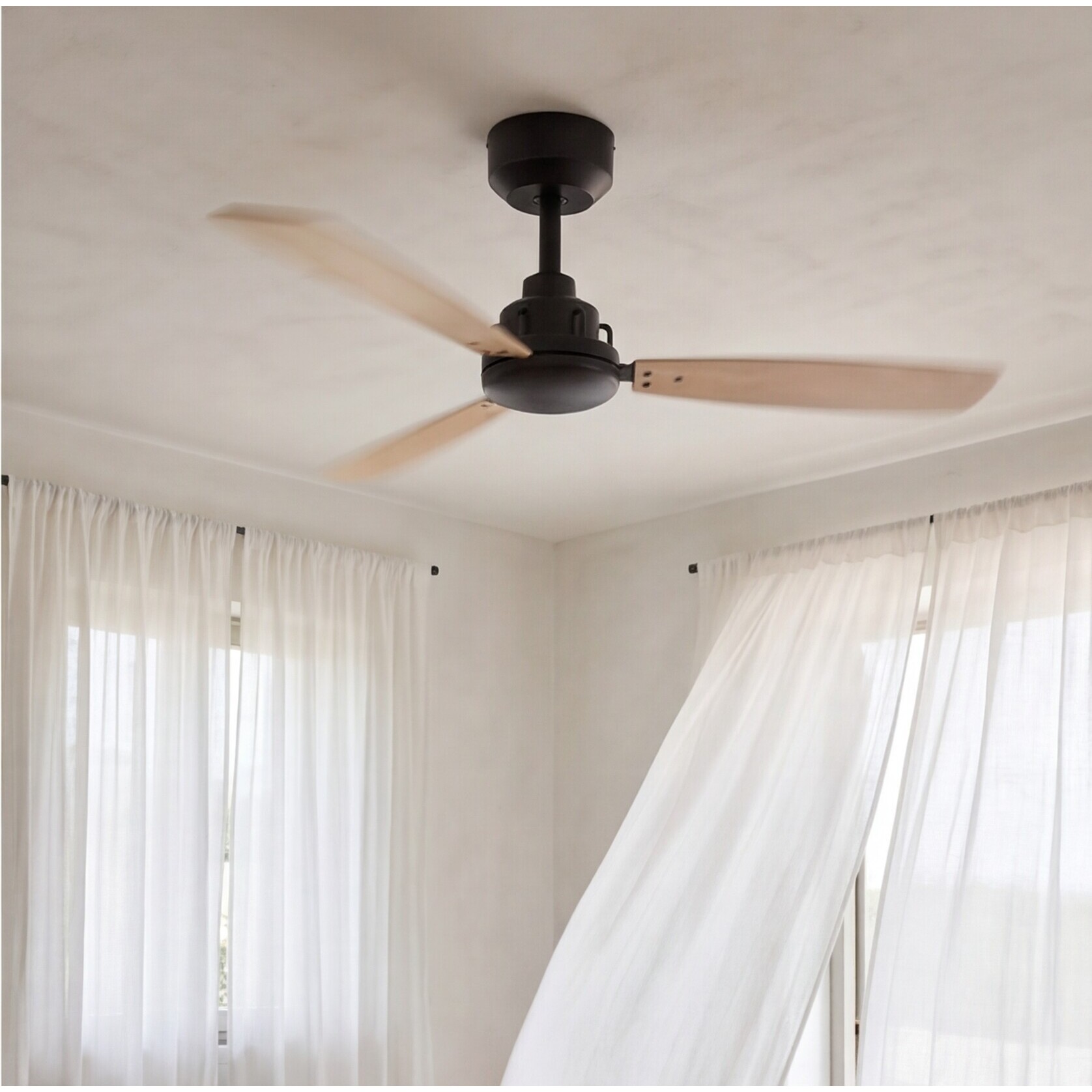 Forlight Ventilador Xaloc ø1000mm Light For Life Negro Madera clara