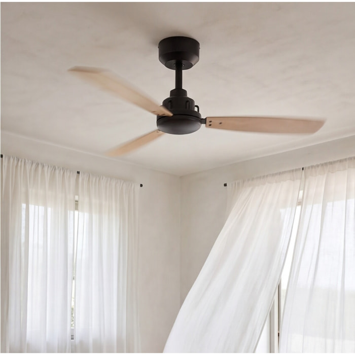 Forlight Ventilador Xaloc ø1000mm Light For Life Negro Madera clara