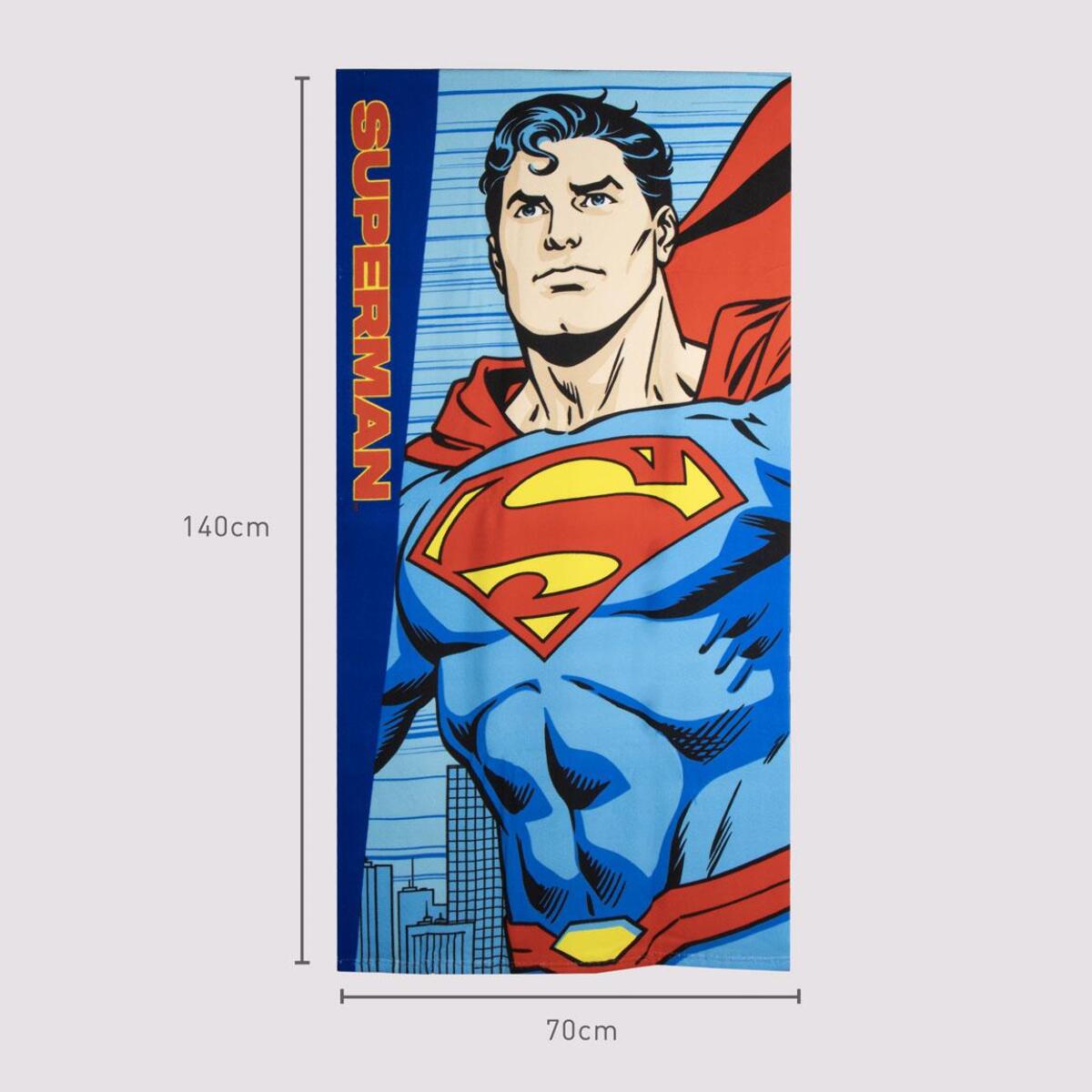 Toalla Microfibra de Superman - 70x140x1 cm - Color:Azul