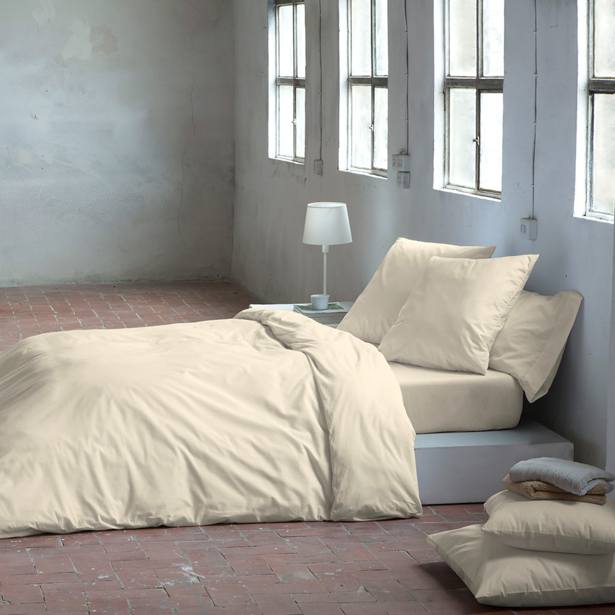 Housse de couette PURE en coton percale - crème - vendue seule
