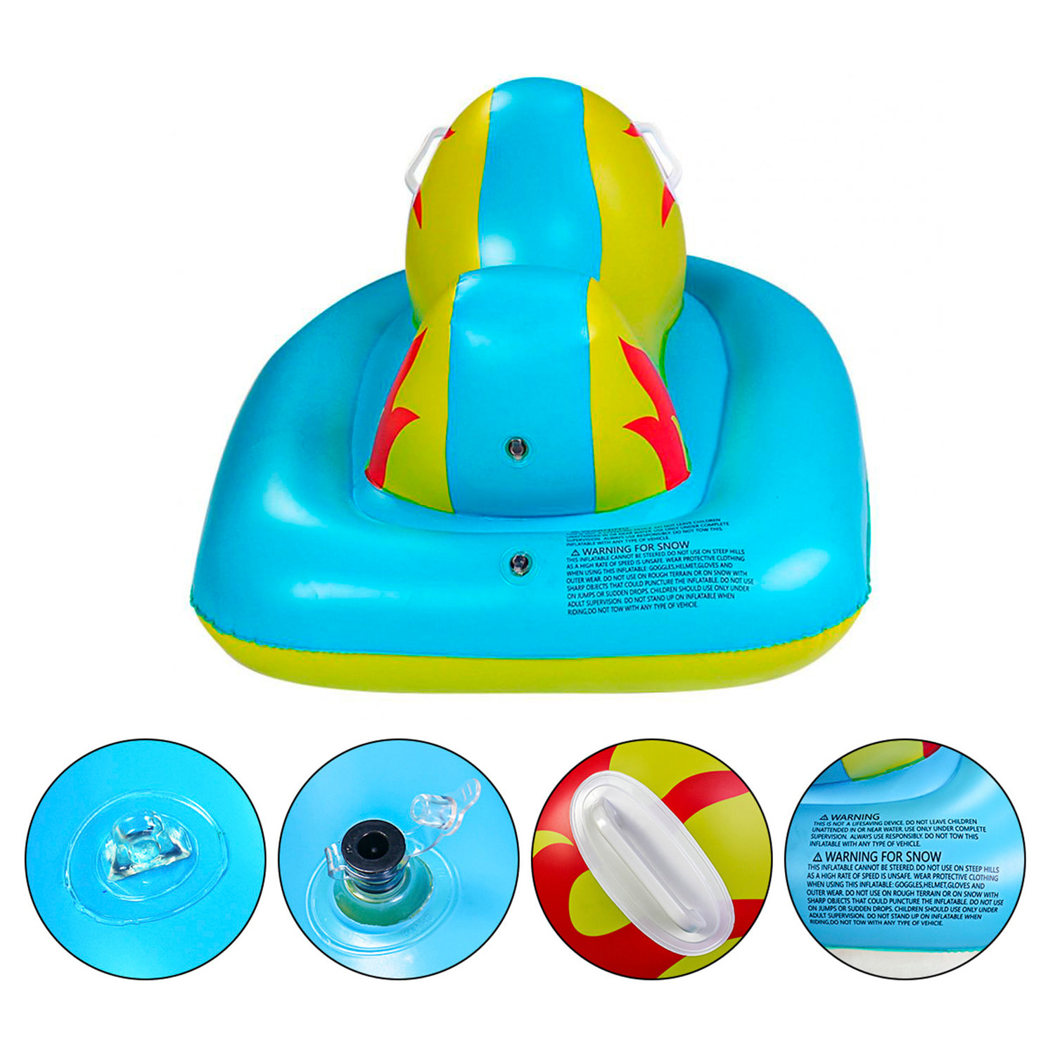 DAM Colchoneta híbrida moto de agua, para nieve y agua. 126x76cm. 126x76x55 Cm. Color: Azul