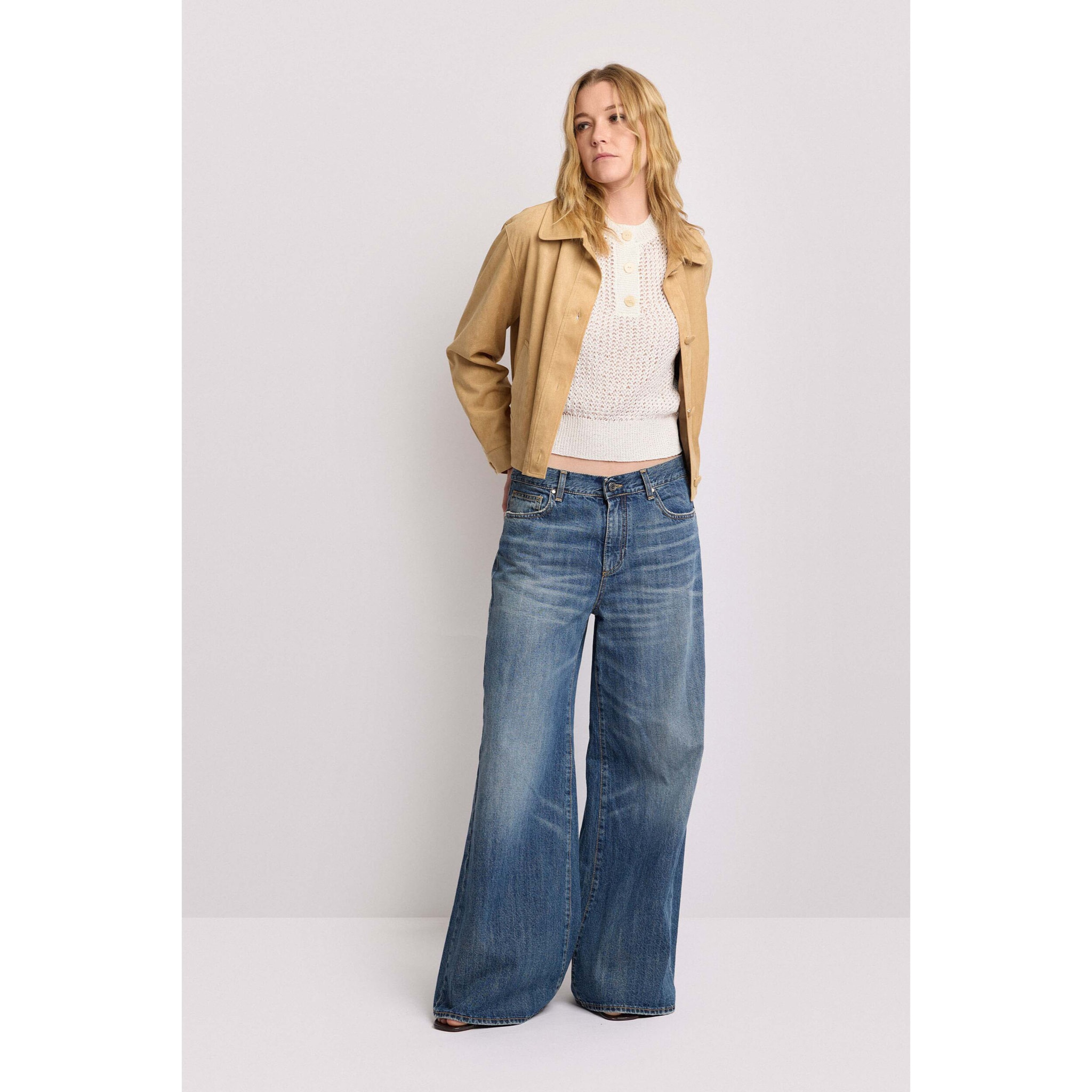 Kocca - Pantaloni stile baggy gamba larga Donna, Denim
