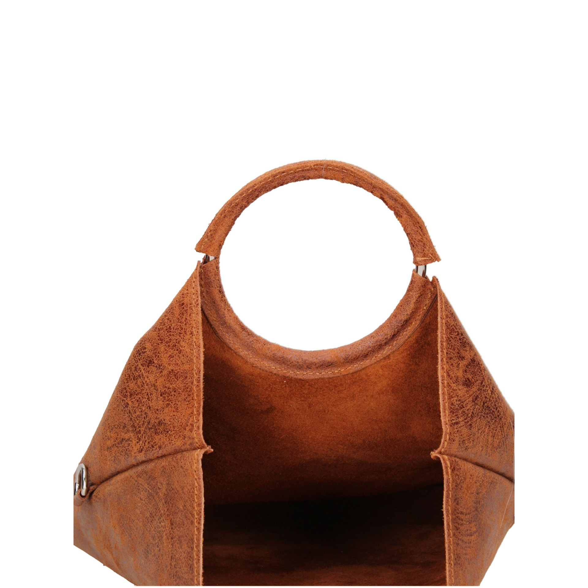 Borsa a mano da donna Made in Italy - Modello Velvet - 100% pelle scamosciata - 29.0 x 30.0 x 1.0 cm