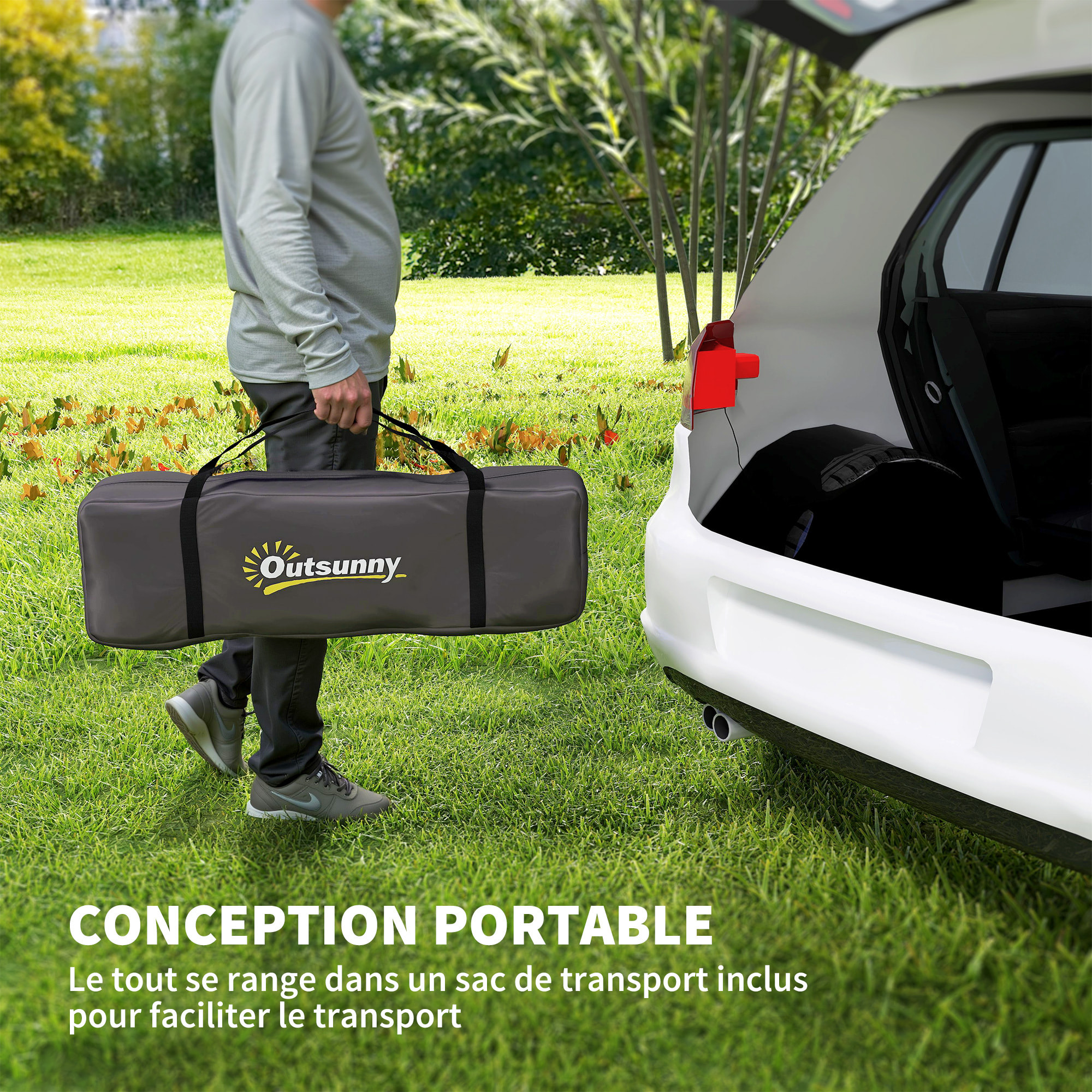 Tente camping 6 places - tente tunnel familiale - imperméabilité 5000mm - dim. 4,6 x 3,2 x 1,9 m - sac inclus - gris