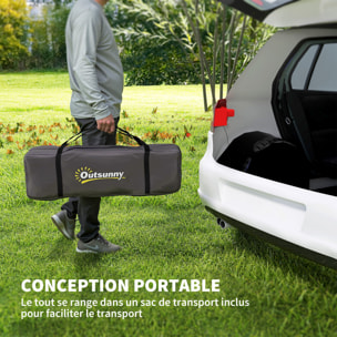 Tente camping 6 places - tente tunnel familiale - imperméabilité 5000mm - dim. 4,6 x 3,2 x 1,9 m - sac inclus - gris