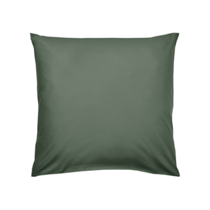 Lot de 2 taies d'oreiller gris/vert et broderie 65x65 cm - ANGELE 009