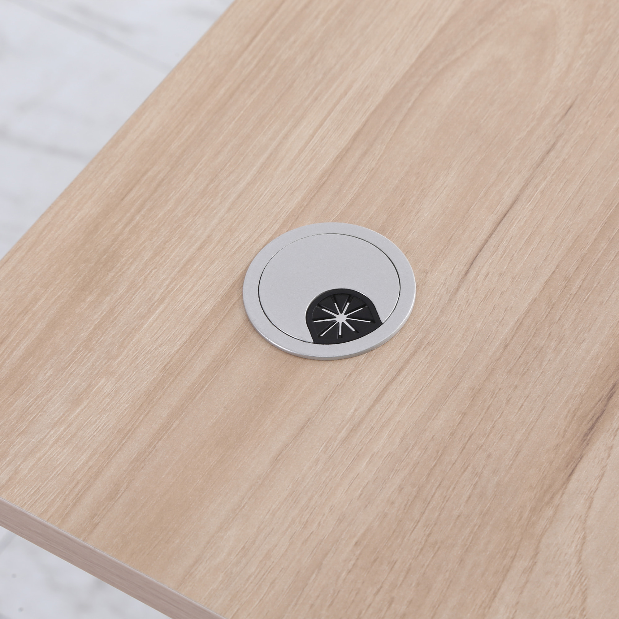 Escritorio de Pie 120x60x72-117 cm con Altura Ajustable Manual con Manivela Mesa para Ordenador para Oficina Estudio Salón Estilo Racing Carga 150 kg Natural