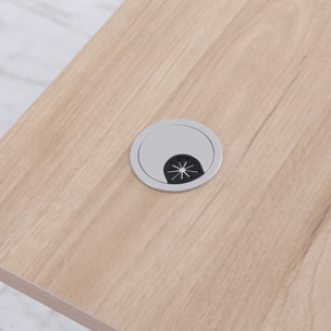 Escritorio de Pie 120x60x72-117 cm con Altura Ajustable Manual con Manivela Mesa para Ordenador para Oficina Estudio Salón Estilo Racing Carga 150 kg Natural