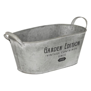 Set de 3 jardinieres métal gris