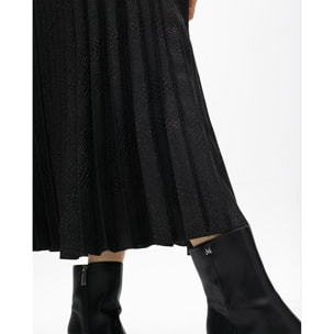 Gonna Midi Plissettata Stampa Animalier