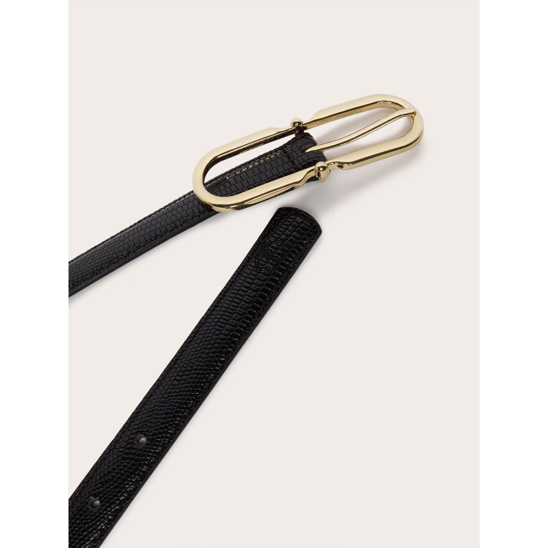 Motivi - Cinturón de lagarto con hebilla - Negro