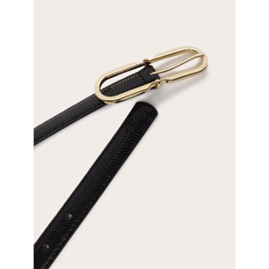 Motivi - Cinturón de lagarto con hebilla - Negro